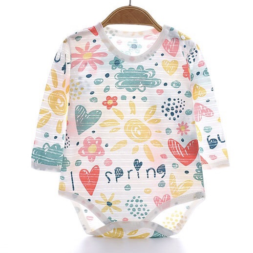 THIN BODY - I LOVE SPRING PRINT - WHITE / MULTI-COLORED - LONG SLEEVED