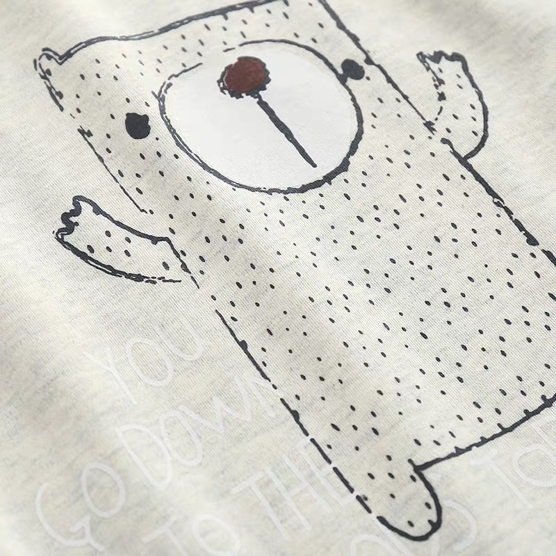 BODY WITH BEAR - PALE GRAY / BLUE - LONG SLEEVED