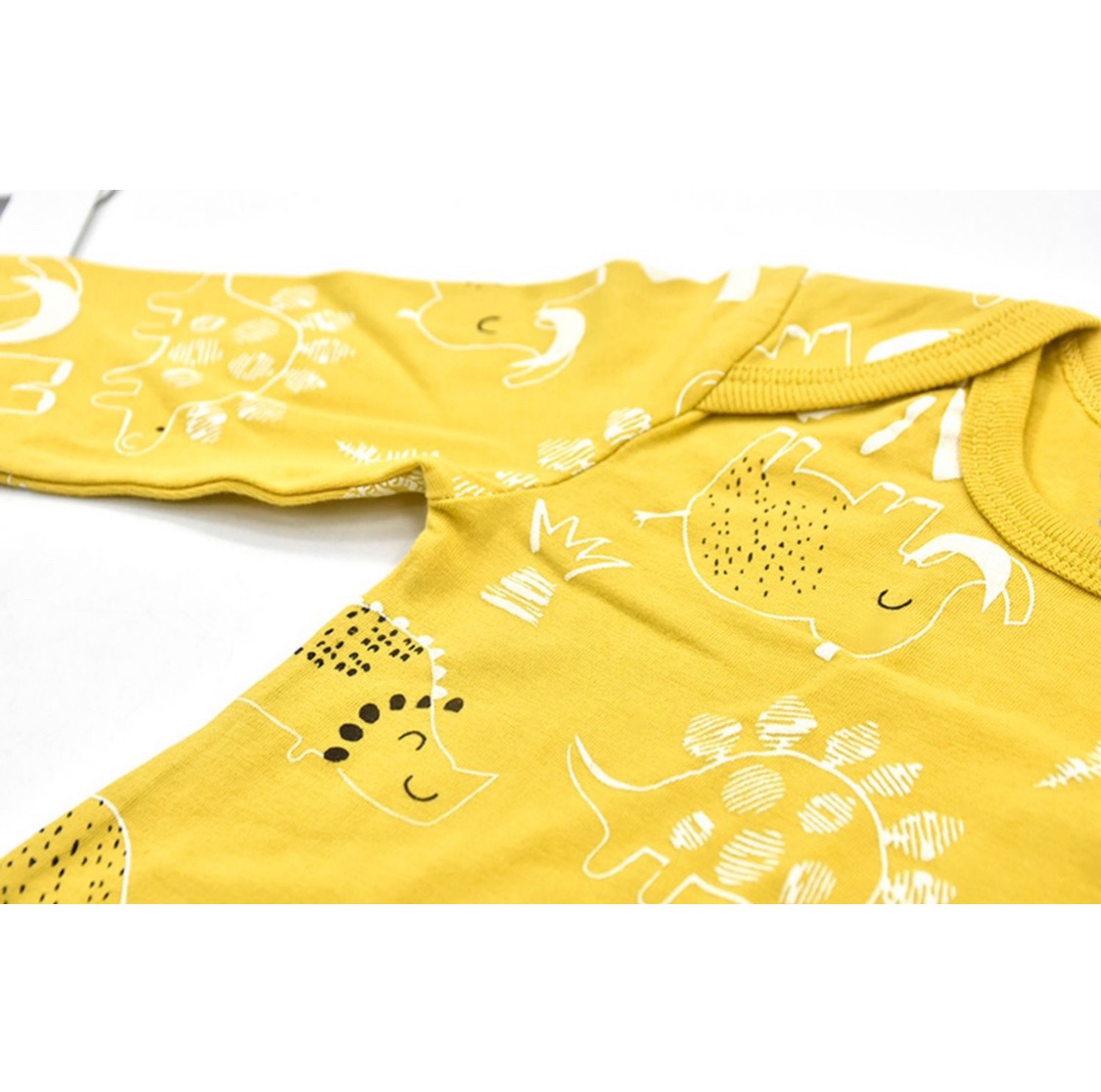 BODY WITH DINOSAUR PRINT - MUSTANG / YELLOW - LONG SLEEVED