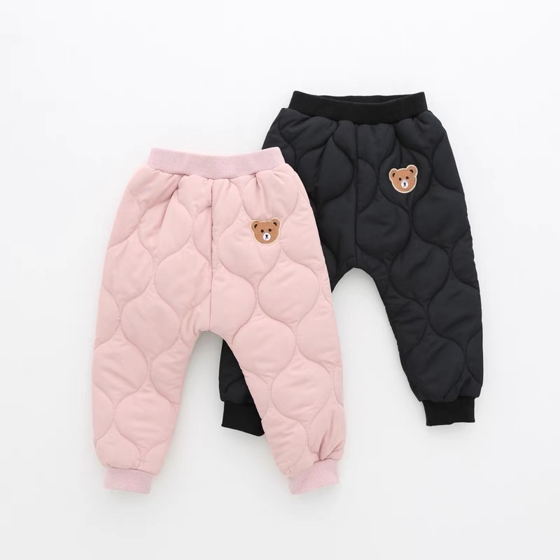 Termo pants with a bear (pink and black) 