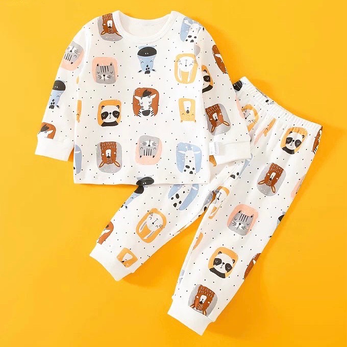 Nightwear set (Pajamas with sleeping animals)