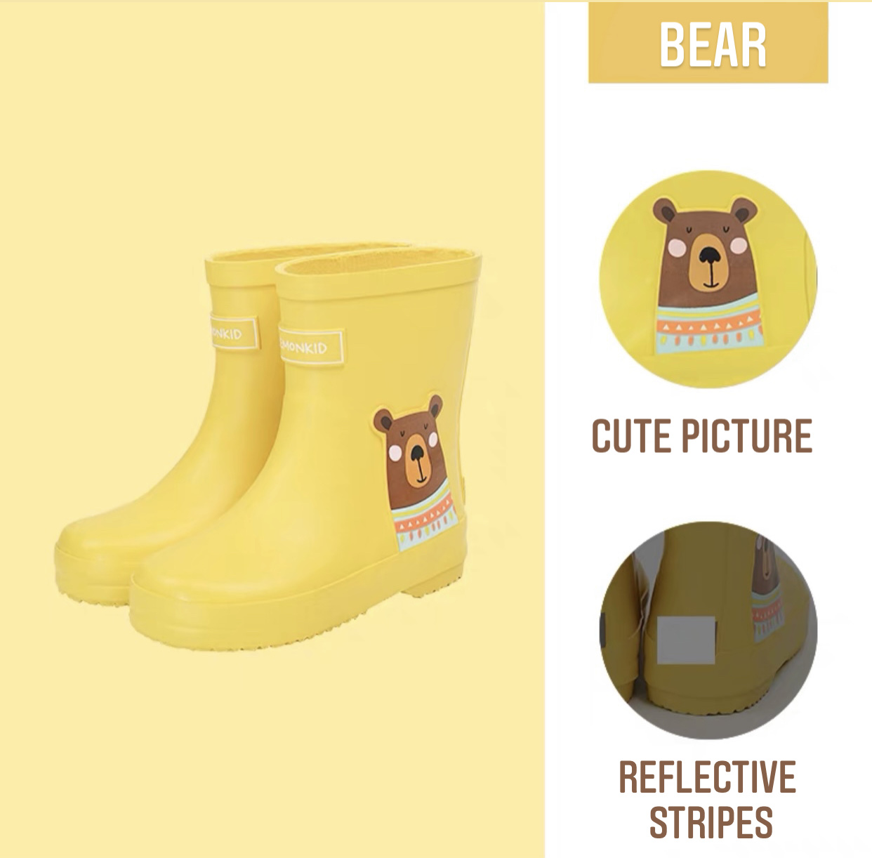 Rubber boots with bear