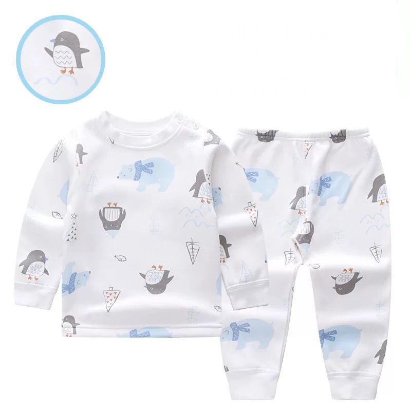 Pajamas with bears and penguins (warm)