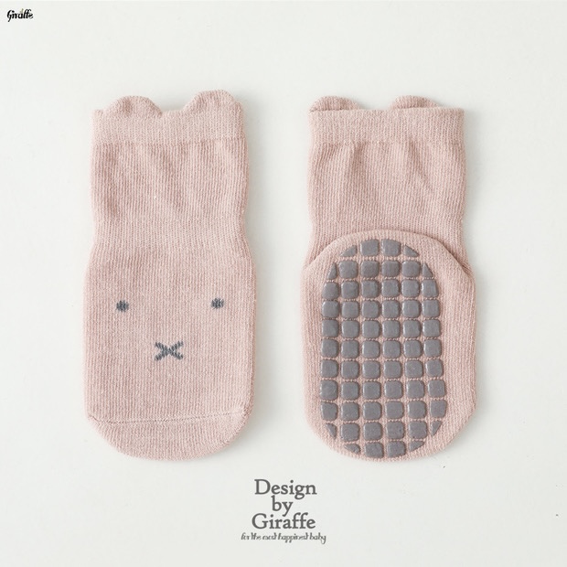 Non-slip socks with non-slip soles (pink)
